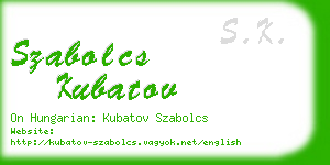 szabolcs kubatov business card